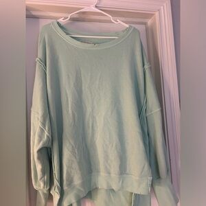 Mint green free people crewneck